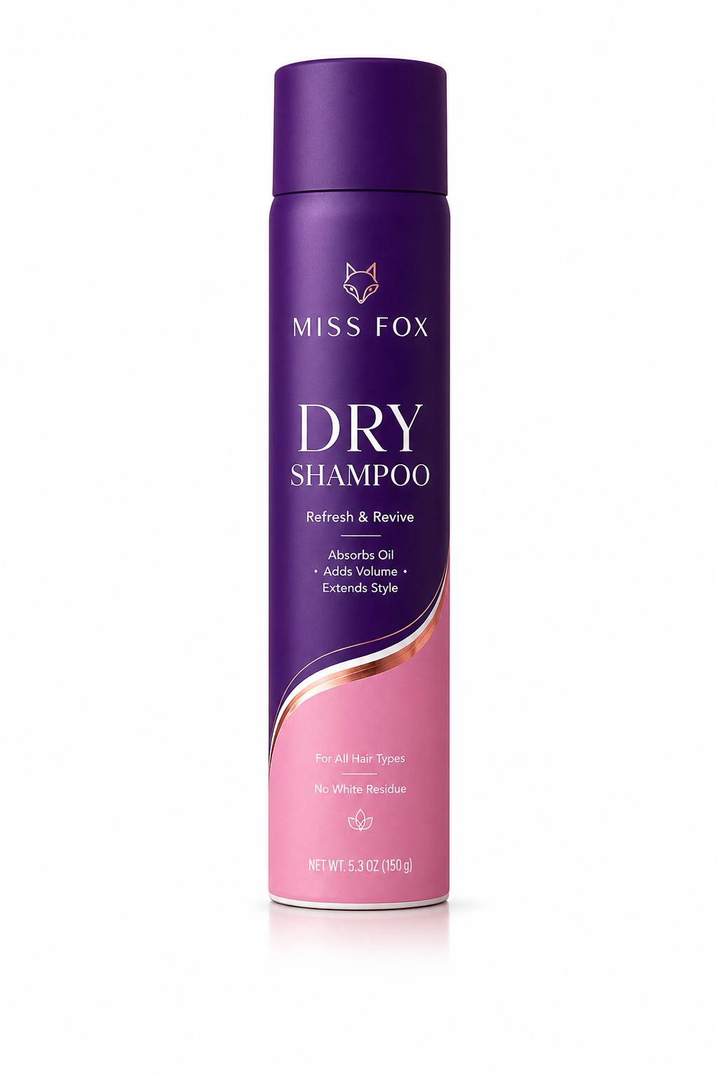 Miss Fox 150ml Dry Shampoo | Instant Oil-Eliminator Spray for a Fresh, No-Wash Glow in Seconds